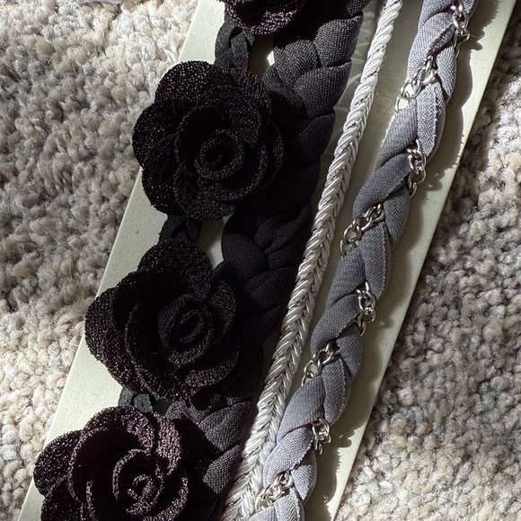 Black Floral Headband — Black & Grey - Picture 5 of 5